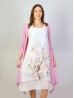 Layered Solid Shift Dress With Cherry Blossom Print
